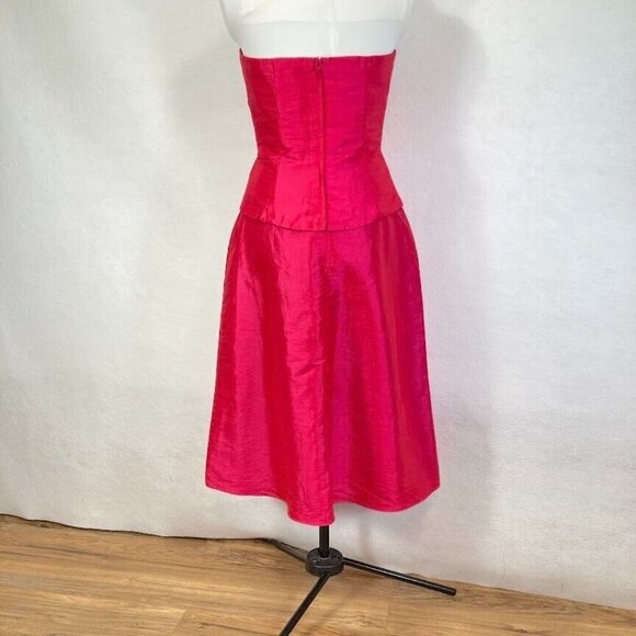 Mori Lee  2 Piece Dress Strapless Dress Bold Barbie Coquette Y2K Prom Formal 10 - Picture 6 of 9